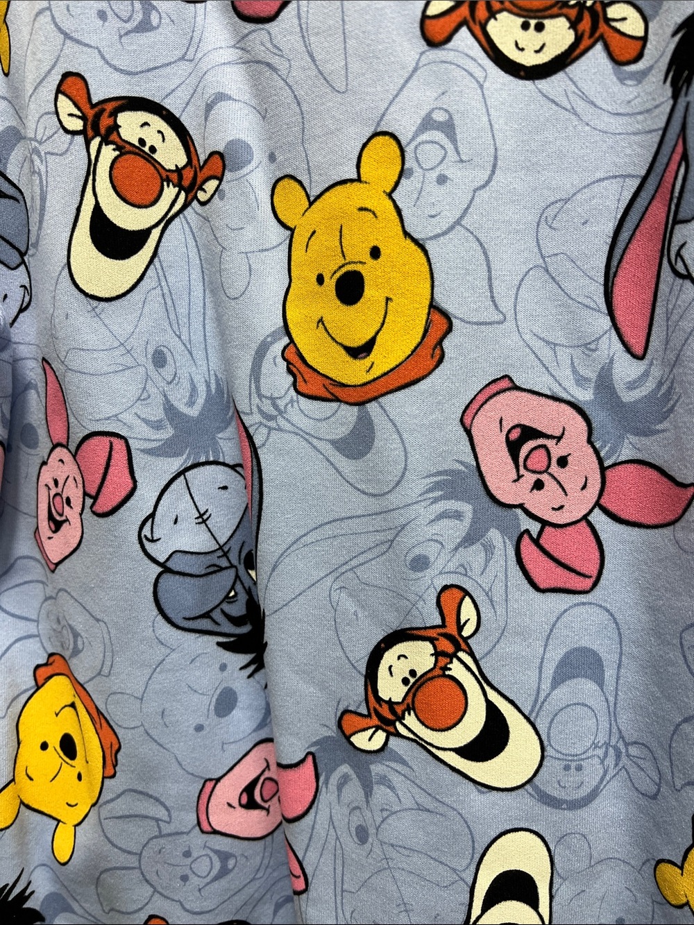 Winnie the Pooh and friends sweatshirt size small light blue Disney - Picture 3 of 5